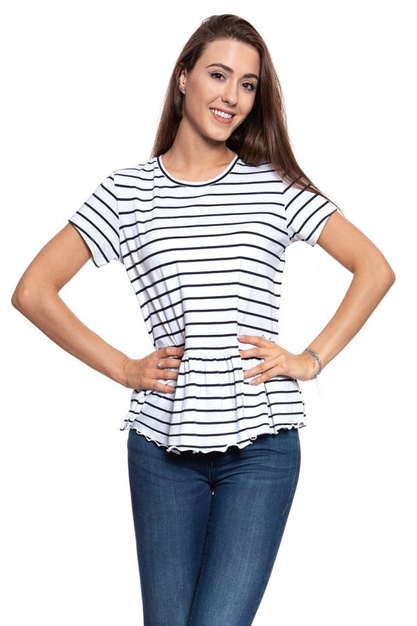 MUSTANG T SHIRT DAMSKI Alina C Ruffle 1009444 11722