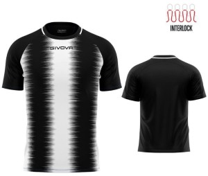 Koszulka sportowa Givova Stripe Czarno-biała Czarna
