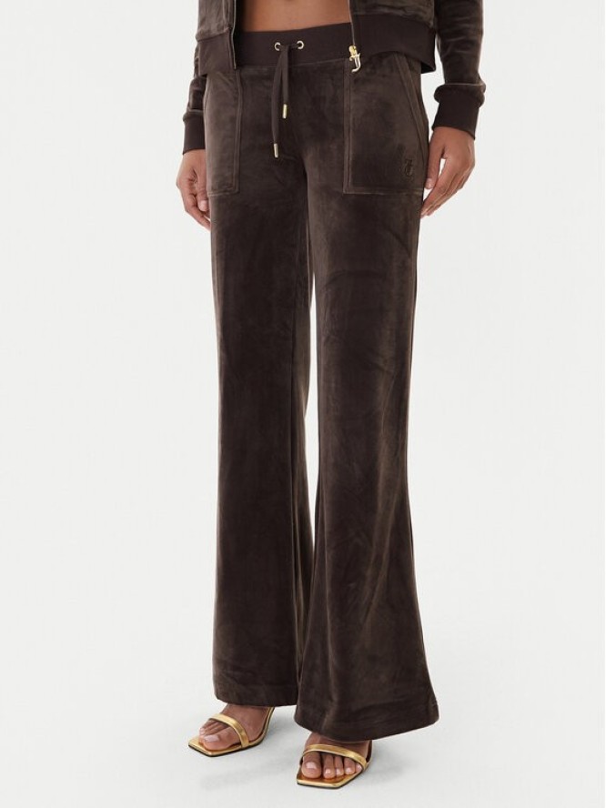 Juicy Couture Spodnie dresowe Layla JCSEBJ001G Brązowy Regular Fit