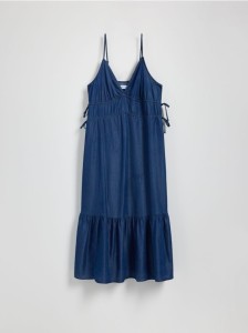 Jeansowa sukienka z lyocellu - granatowy