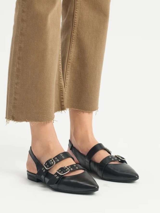 Czarne baleriny bez pięty