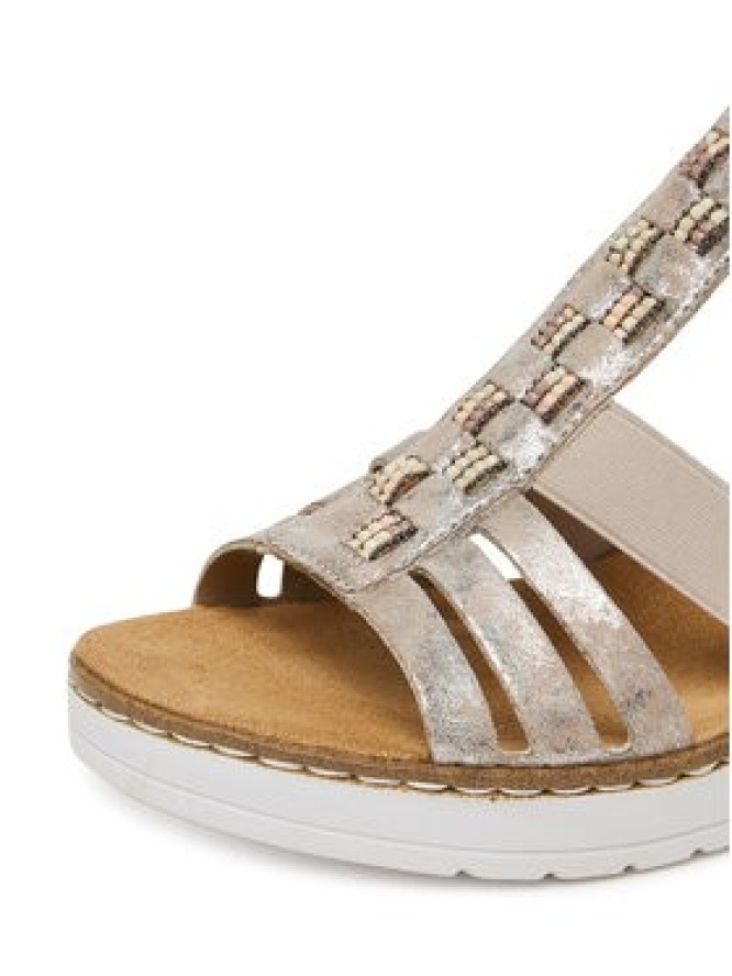 Rieker Sandały V3822-90 Srebrny