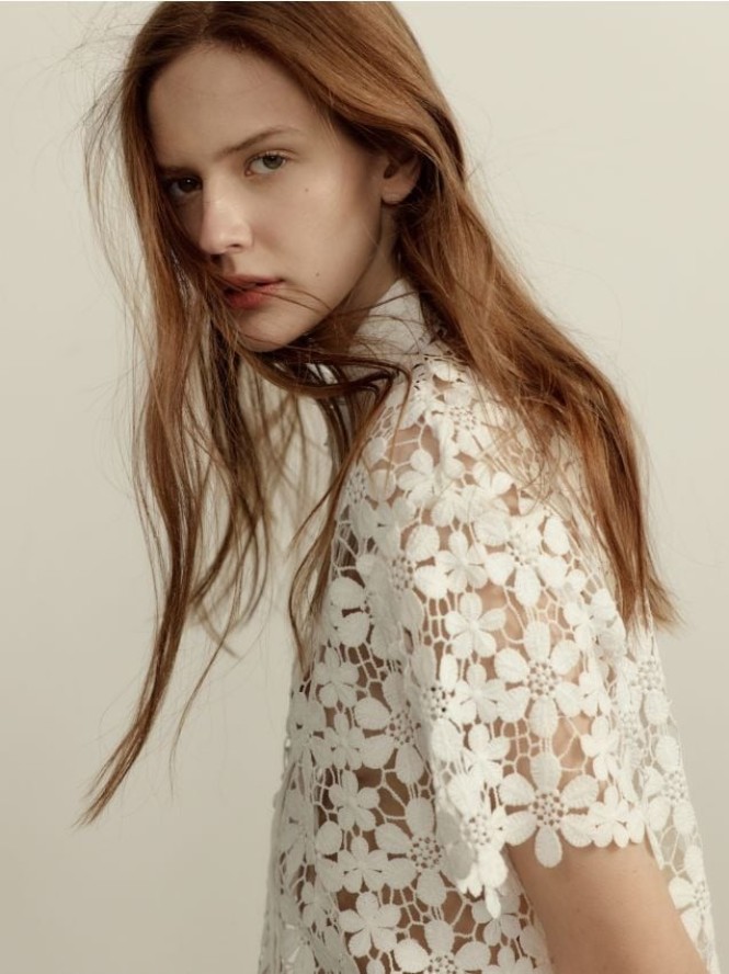 Ażurowa koszula - biały