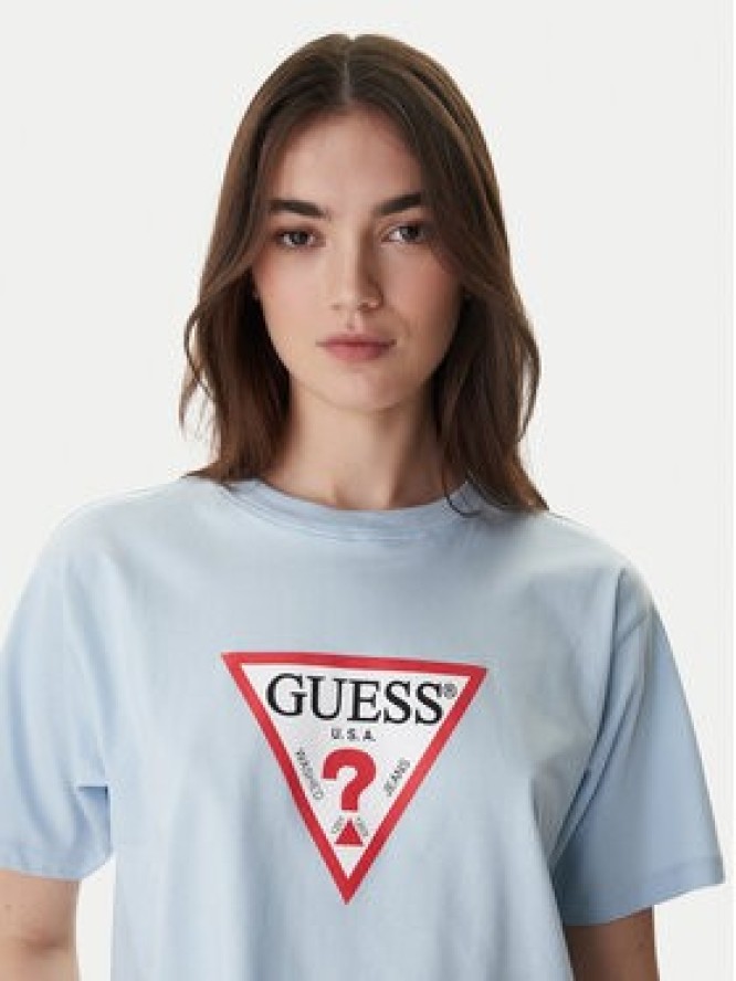 Guess Jeans T-Shirt W4YI73 K8HM0 Błękitny Regular Fit