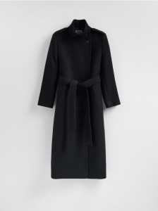 Płaszcz z dodatkiem wełny - czarny