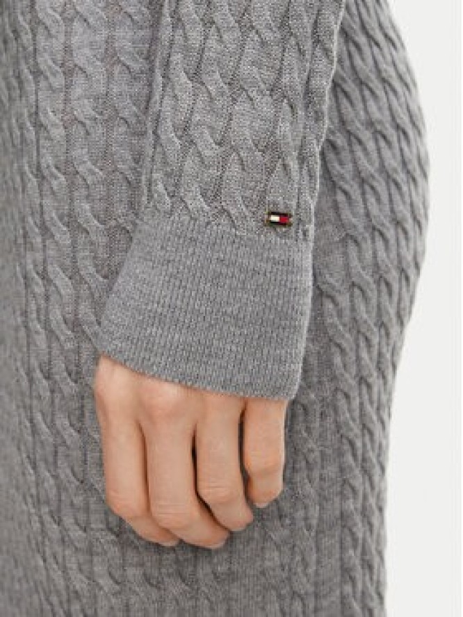 Tommy Hilfiger Sukienka dzianinowa CableWW0WW52320 Szary Regular Fit