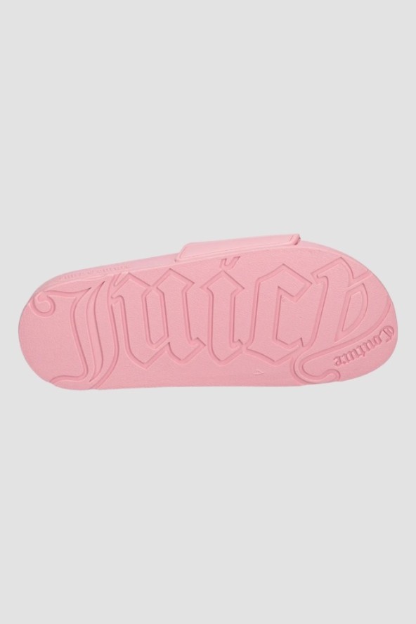 JUICY COUTURE Jasno-różowe klapki damskie Embossed Slider, Rozmiar 39