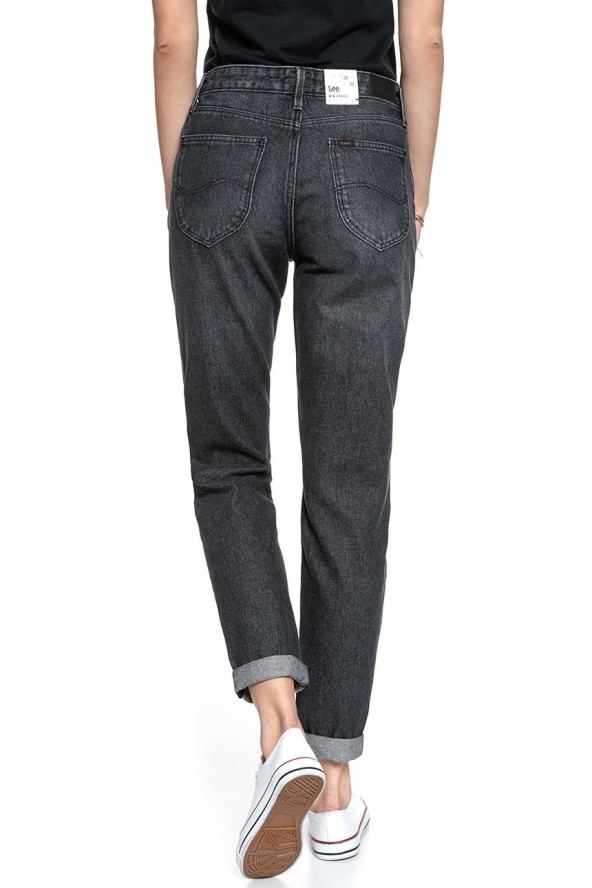 SPODNIE DAMSKIE LEE MOM STRAIGHT BLACK LAMONT L32IFFJZ 112107548