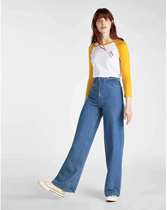 LEE REGLAN RINGER TEE DAMSKI LONGSLEEVE SLIM FIT GOLDEN YELLOW L41NWMNF 112109105