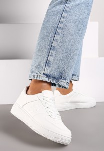 Białe Sneakersy Sznurowane Finos