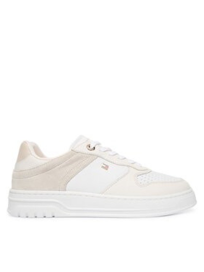 Tommy Hilfiger Sneakersy Th Sporty Cupsole Tumbled Ltr FW0FW09024 Écru