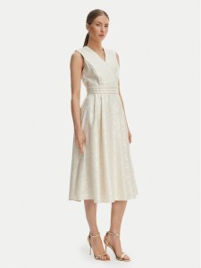 Rinascimento Sukienka koktajlowa CFC0127709003 Écru Regular Fit