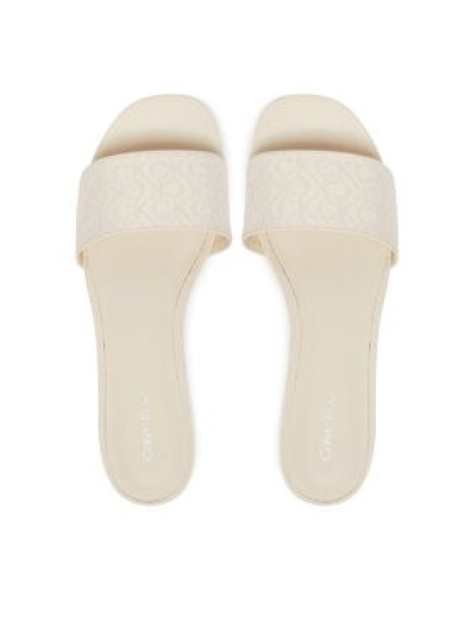 Calvin Klein Klapki Flat Slide Jacq HW0HW02388 Écru