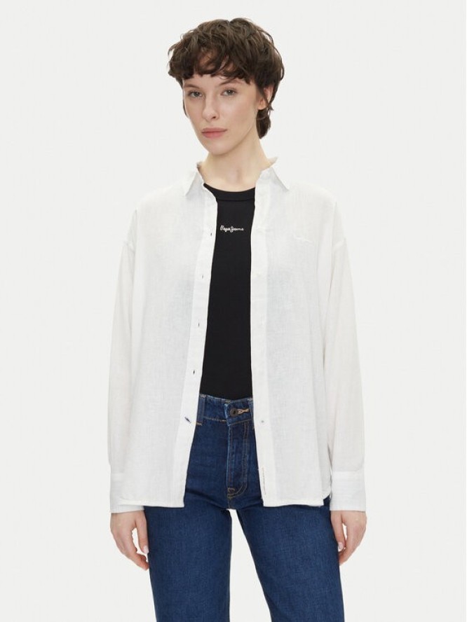Pepe Jeans Koszula Chipper PL304993 Biały Loose Fit