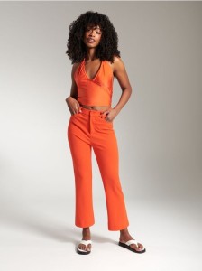 Crop top z wiązaniem - pomarańczowy