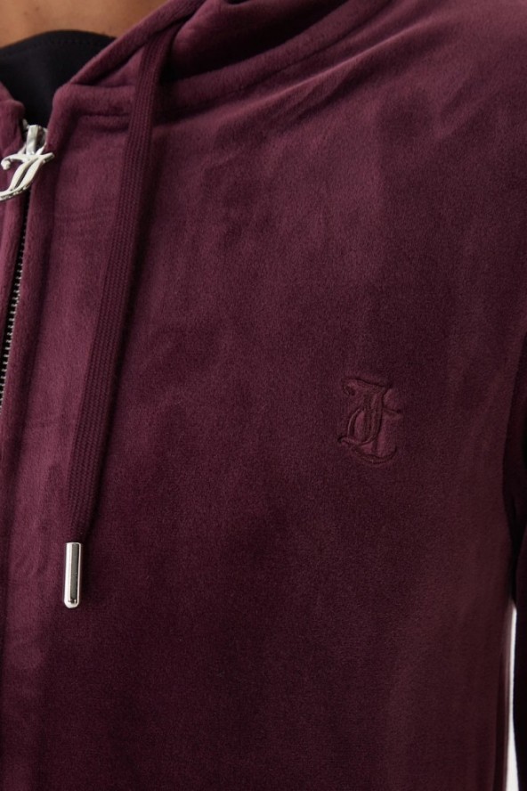 JUICY COUTURE Śliwkowa bluza damska Robertson Hoodie, Rozmiar S