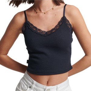 Koszulka turystyczna damska Superdry Vintage Rib Lave Top