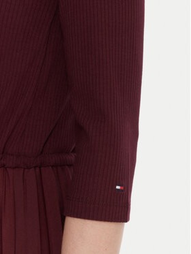 Tommy Hilfiger Sukienka codzienna WW0WW46138 Bordowy Slim Fit