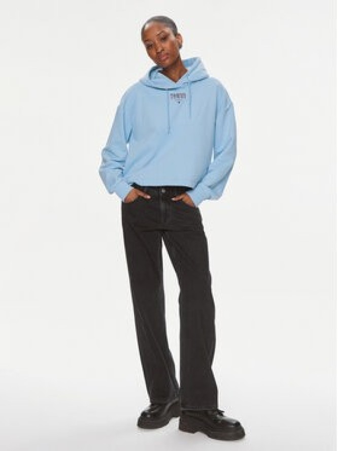 Tommy Jeans Bluza Essential Logo DW0DW17797 Błękitny Relaxed Fit
