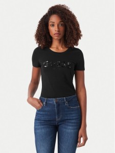 Guess T-Shirt W5GI17 J1314 Czarny Slim Fit