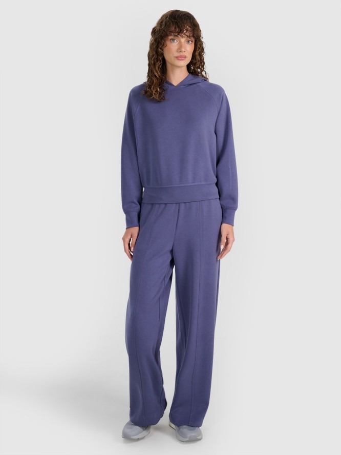 4F Bluza dresowa nierozpinana z modalem damska - granatowa XS