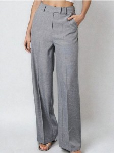 Eleganckie spodnie wide leg - szary