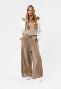 Beżowe, luźne spodnie dresowe N-MOCK