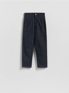 Jeansy chino slim fit - granatowy