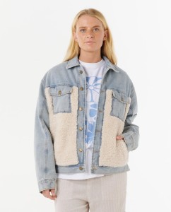 Rip Curl Cruisin. Sherpa Denim Jacket - Washed Blue