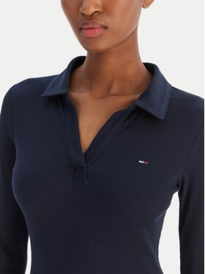 Tommy Jeans Bluzka Essential DW0DW21933 Granatowy Slim Fit