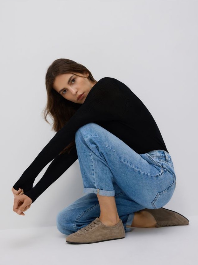 Jeansy barrel leg - niebieski