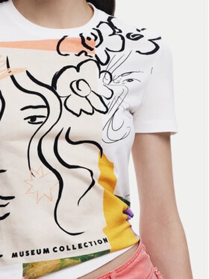 Desigual T-Shirt Collection 25SWTKAC Biały Regular Fit