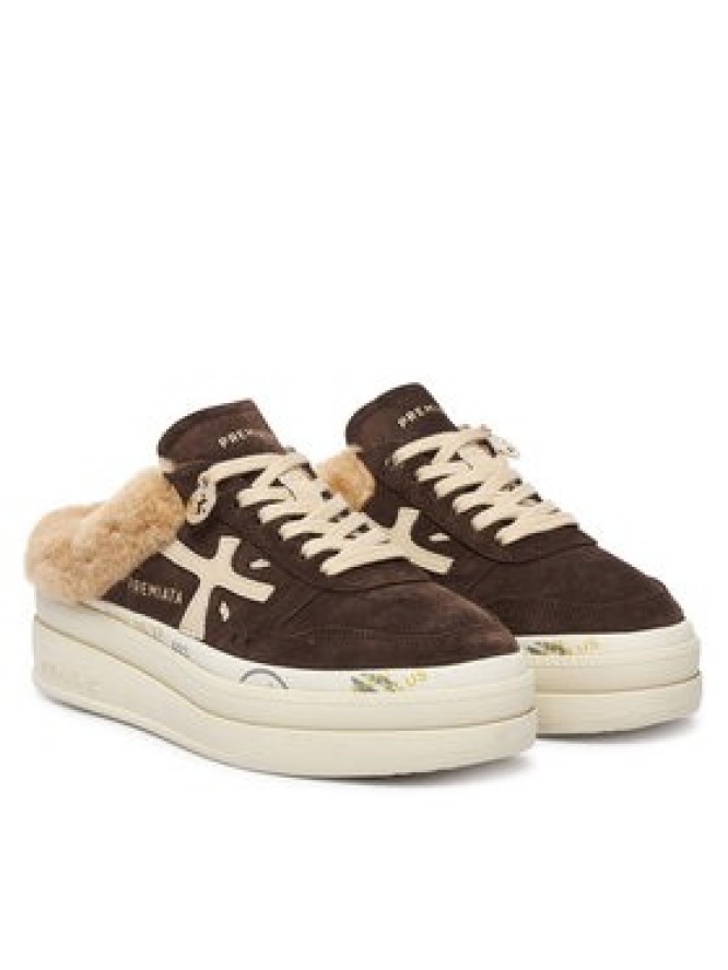 Premiata Sneakersy Micol Var 7851M Brązowy ciemny