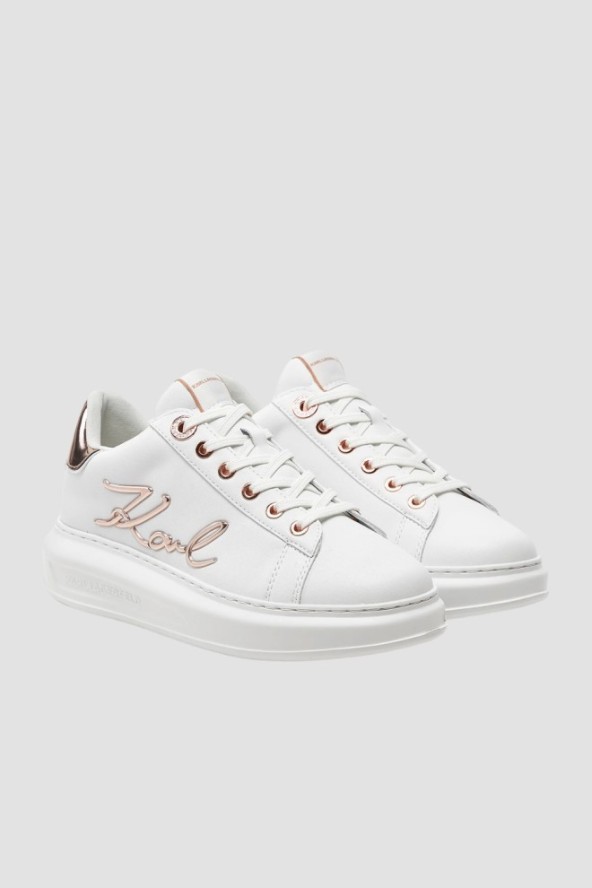KARL LAGERFELD Białe sneakersy damskie KAPRI Signia, Rozmiar 37