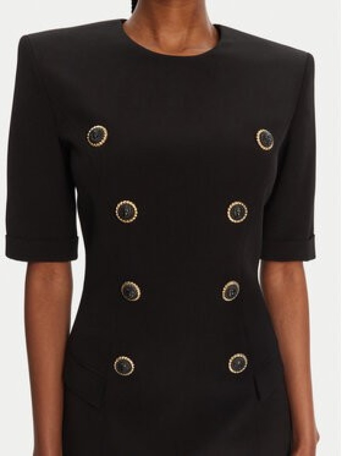 Balmain Sukienka koktajlowa DF1R7330VB00 Czarny Regular Fit