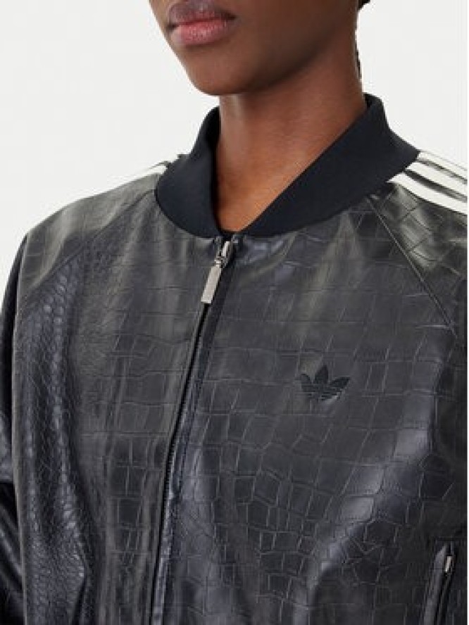adidas Kurtka z imitacji skóry Pleather KE5035 Czarny Oversize