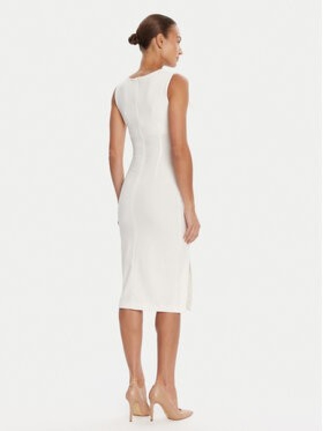 Rinascimento Sukienka koktajlowa CFC0125330003 Biały Slim Fit