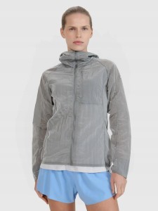 KURTKA DAMSKA 4F DO BIEGANIA ULTRALIGHT Z KAPTUREM SZARA