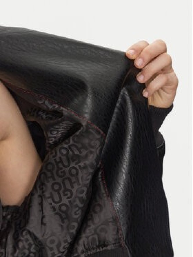 HUGO Kurtka z imitacji skóry Alipha-1 50530031 Czarny Relaxed Fit