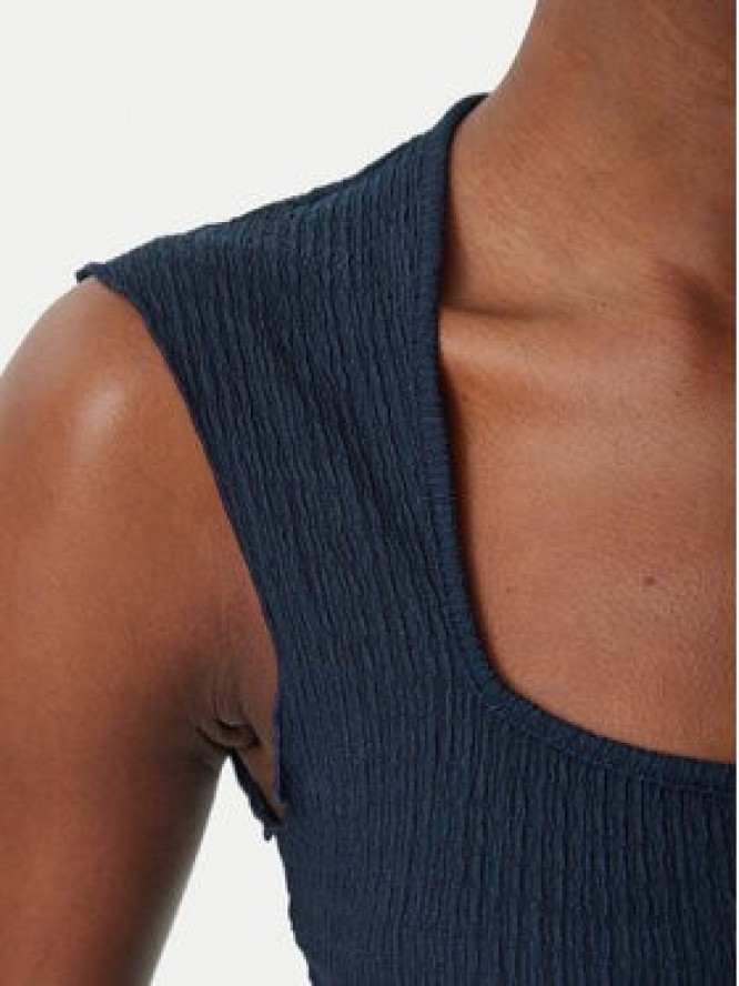 Tommy Jeans Top Smock Seersucker DW0DW22220 Granatowy Slim Fit