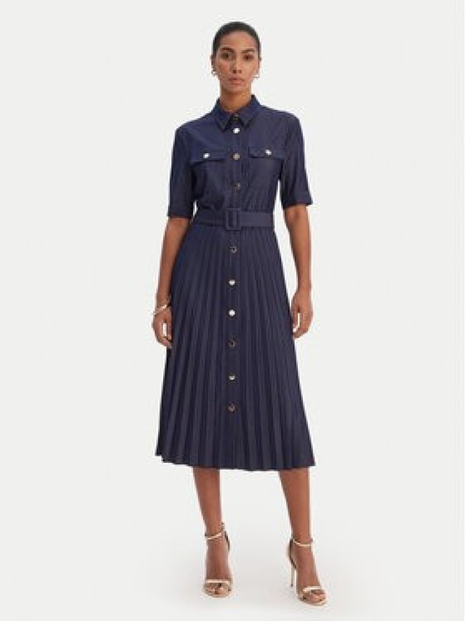 Fracomina Sukienka koszulowa FR26SD4003D470F9 Granatowy Regular Fit