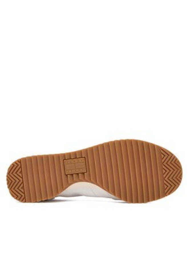 Tommy Jeans Sneakersy Tjw Low Profile Runner Lthr Mix EN0EN03001 Écru