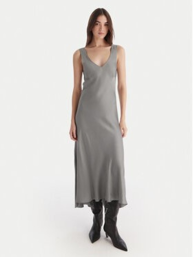 ViCOLO Sukienka koktajlowa TF0247 Szary Regular Fit