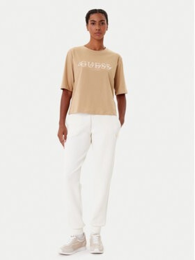Guess T-Shirt V5YI02 I3Z14 Beżowy Boxy Fit