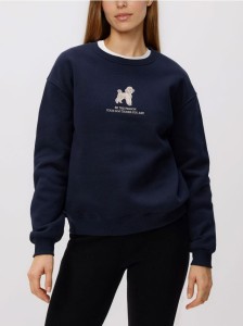 Bluza z haftem - granatowy