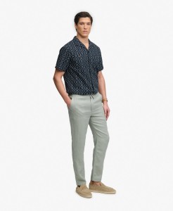 superdry Spodnie Merchant lniane Bay Green