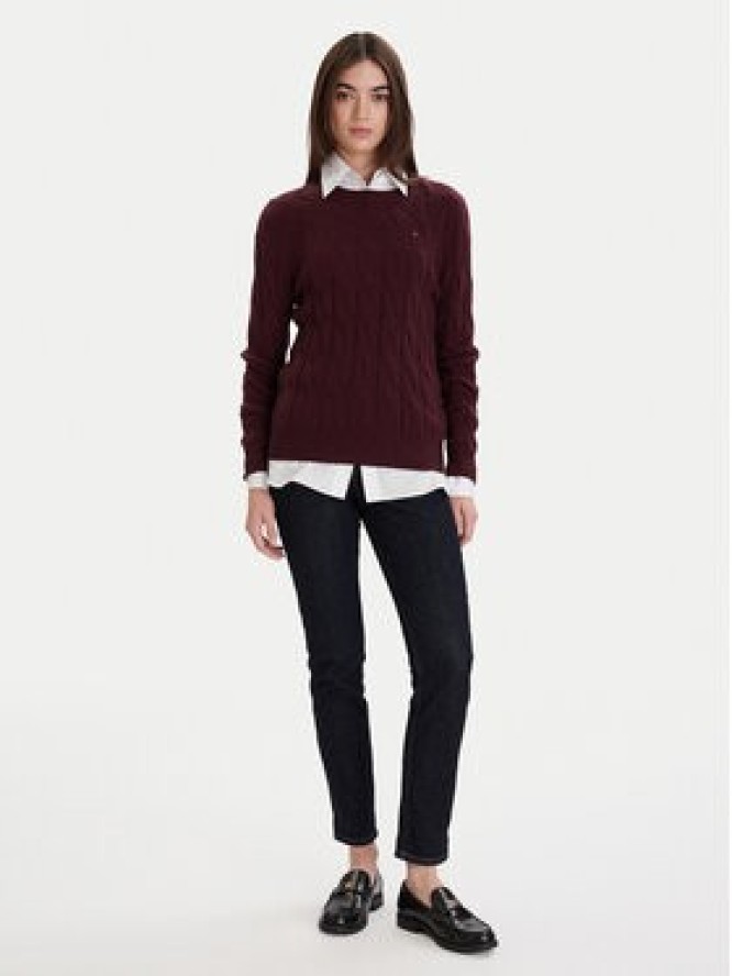 Tommy Hilfiger Sweter WW0WW43586 Bordowy Regular Fit