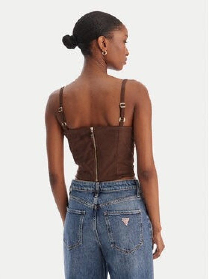 Guess Top W6RH03 WJ472 Brązowy Slim Fit