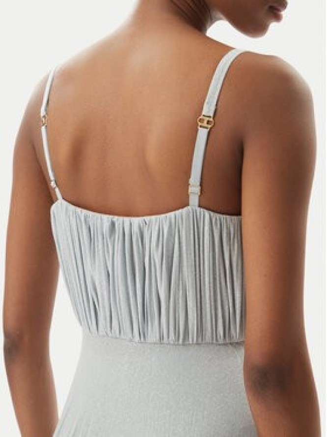 Elisabetta Franchi Sukienka wieczorowa AB-R22-52E2 Błękitny Regular Fit