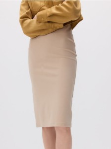 Ołówkowa spódnica z wiskozą - beżowy